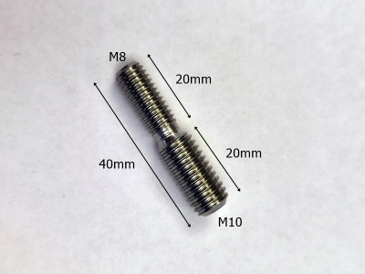 Male machine thread adapter M8 to M10